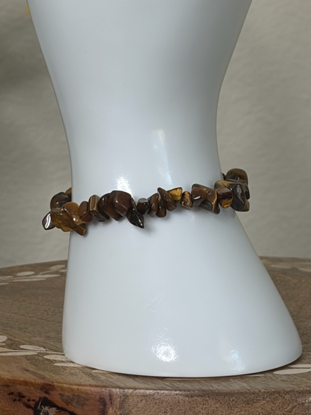 Tiger’s Eye Chip Bracelet | Natural Stone Stretch Bracelet | Grounding Jewelry